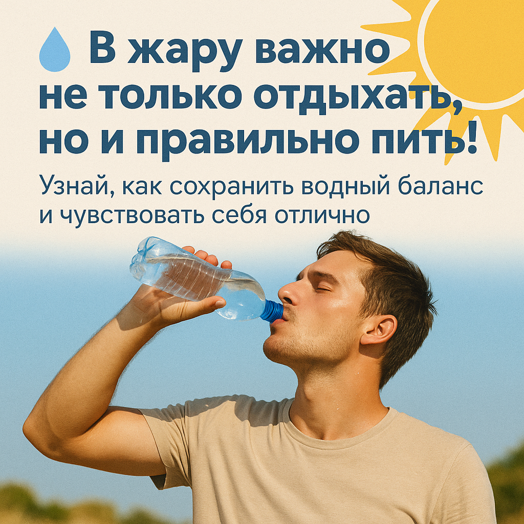 В условиях жаркой погоды с потоотделением организм достаточно быстро теряет жидкость, что требует своевременного восполнения ее запасов.
